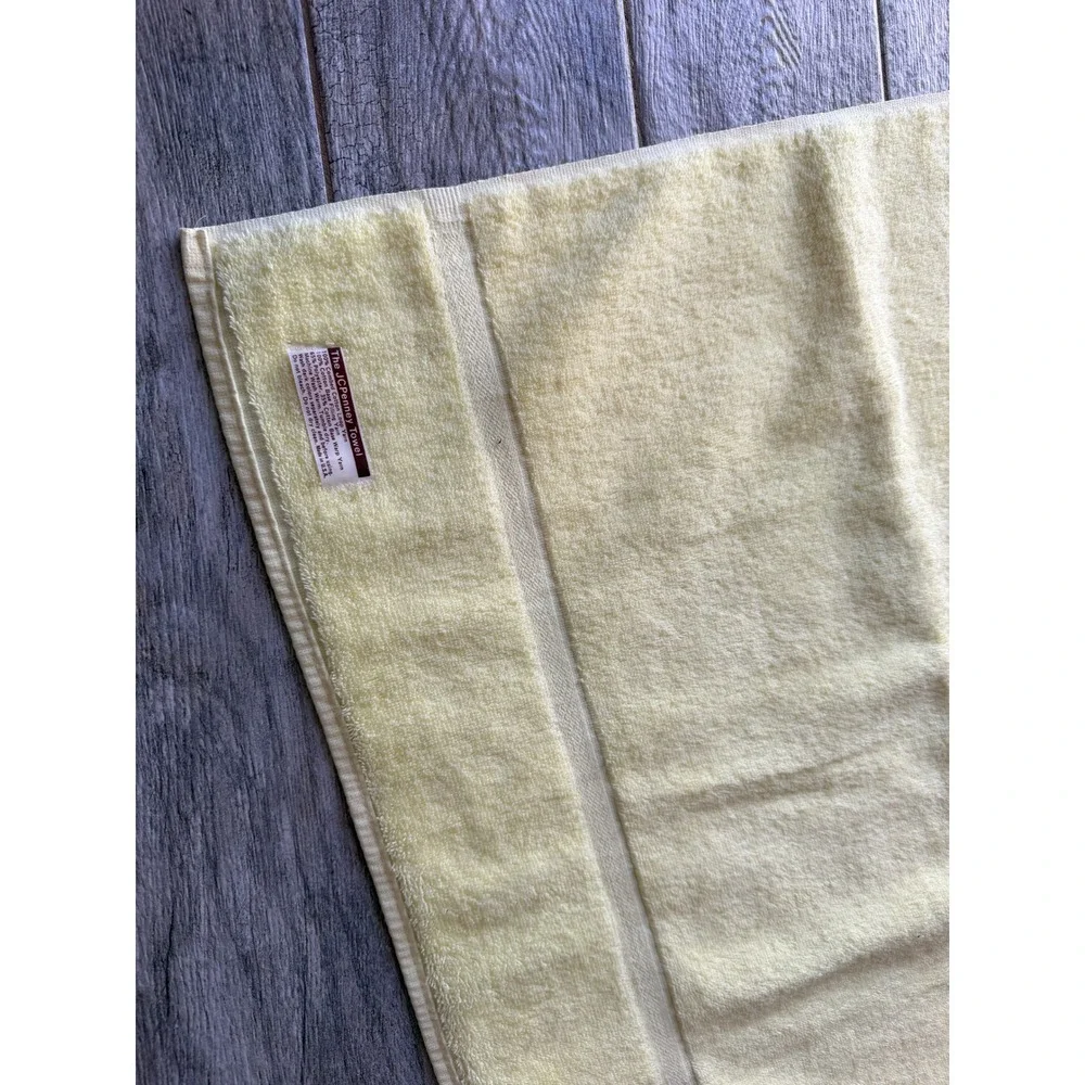 JCPenney Bath Towel Set Vintage Lace Hearts 70s NWOT Cottagecore Mom Dad Yellow